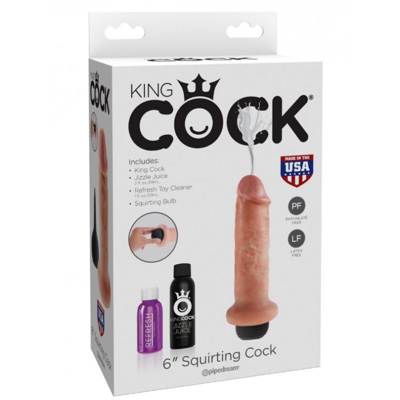 King Cock 6 inch Squirting Dildo - Flesh